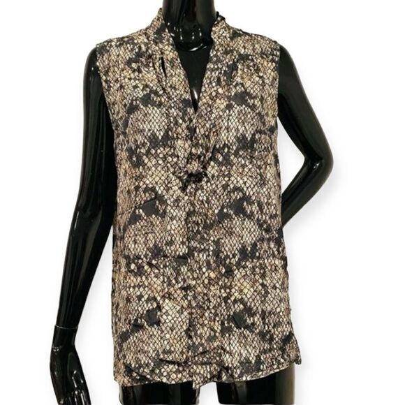 Theory Arilia Snake Lace Sleeveless Top Size Large - Picture 2 of 7